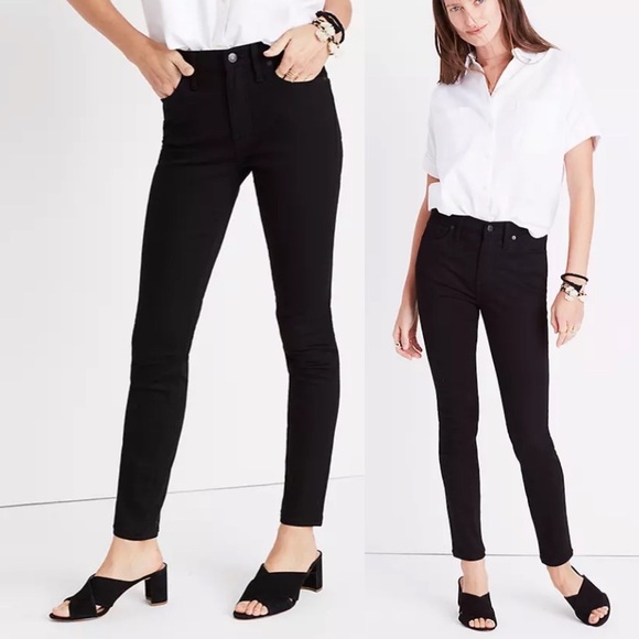 Madewell 9” Mid Rise Skinny Jeans Solid Black 25 - Picture 7 of 8